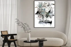 Plakat: Abstrakcyjna wizja morza i mew