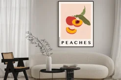 Plakat: Abstrakcyjne brzoskwinie tropikalne owoce