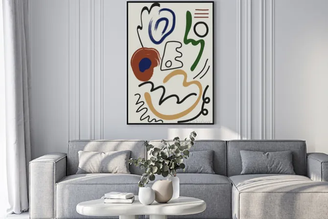 Plakat: Abstrakcyjne kolorowe elementy