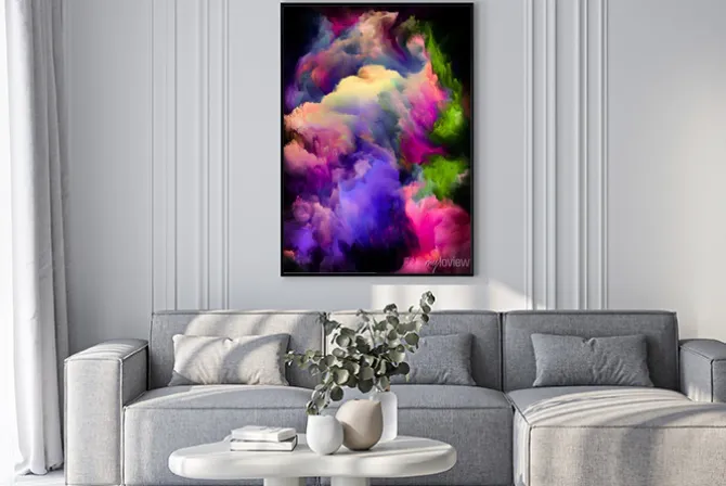 Plakat: Abstrakcyjne kolorowe chmury