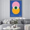 Plakat: Abstrakcyjne oko i koła w stylu bauhaus