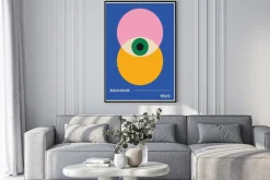 Plakat: Abstrakcyjne oko i koła w stylu bauhaus