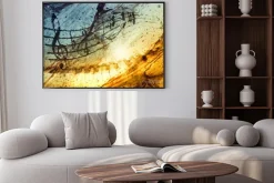 Plakat: Abstrakcyjne tło muzyczne z pięciolinią