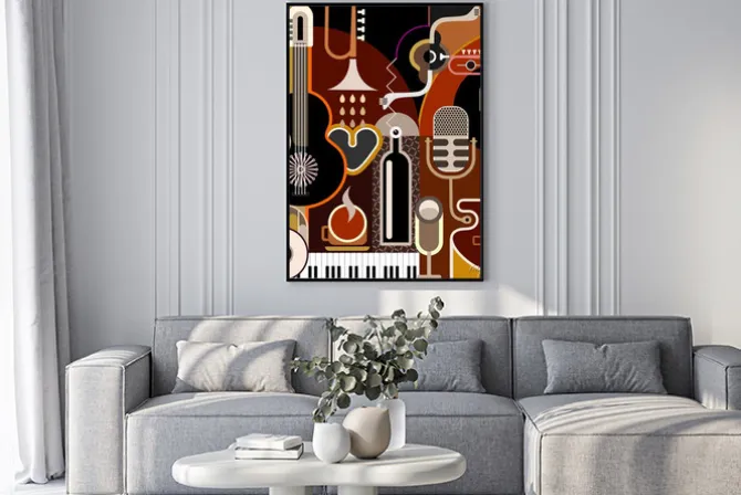 Plakat: Abstrakcyjne tło muzyczne