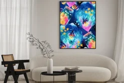 Plakat: Abstrakcyjne tło z bajki magicznej butelki i firefly