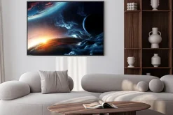 Plakat: Abstrakcyjny kosmos widok na planety