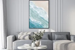 Plakat: Abstrakcyjny krajobraz z morzem i plażą