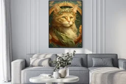 Plakat: Abstrakcyjny majestatyczny kot