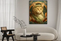 Plakat: Abstrakcyjny majestatyczny kot