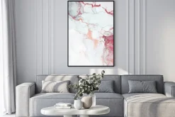 Plakat: Abstrakcyjny marmur z różowymi zdobieniami