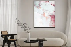 Plakat: Abstrakcyjny marmur z różowymi zdobieniami