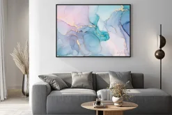 Plakat: Abstrakcyjny marmur różowo niebieski