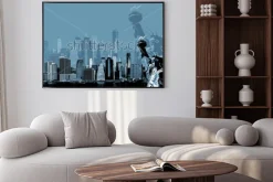 Plakat: Abstrakcyjny obraz z manhattanu. symbole nowego jorku. manhattan