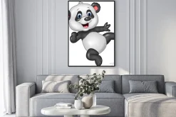 Plakat: Adorable baby panda na białym tle