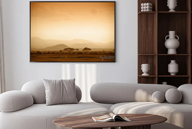 Plakat: Afrykańska sawanna o wschodzie słońca