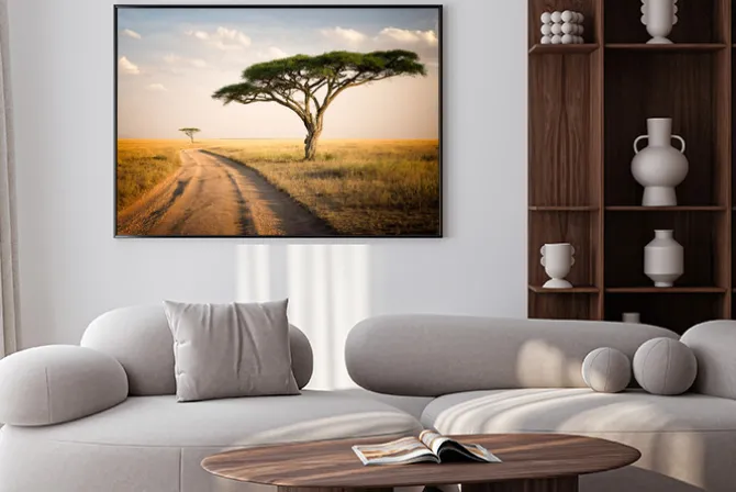 Plakat: Afrykański krajobraz tanzanii dzika przyroda i sawanna