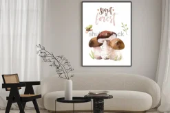 Plakat: Akwarela czeski zestaw grzybów leśnych, lasy na białym tle plakat