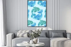 Plakat: Akwarela dolphin mehndi doodle ilustracja etniczne