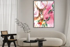 Plakat: Akwarela ilustracja jelenie