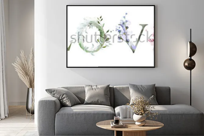 Plakat: Akwarela ilustracja z dzikich kwiatów, zioła - miłość. fajny