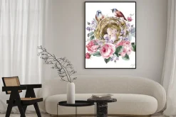 Plakat: Akwarela klasyczny kwiatowy vintage kartkę z życzeniami z różą