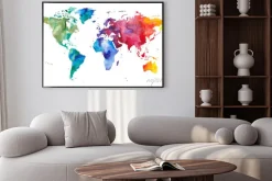 Plakat: Akwarela mapa świata