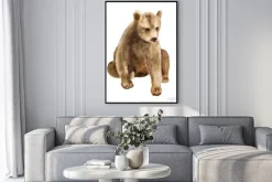 Plakat: Akwarela siedzi niedźwiadek