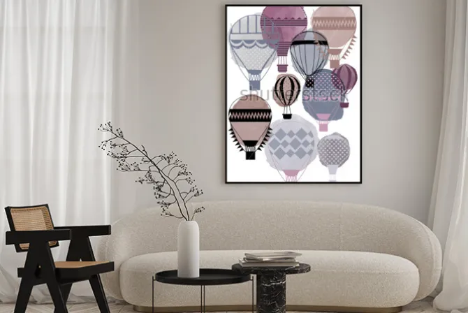 Plakat: Akwarela wektor balony powietrza