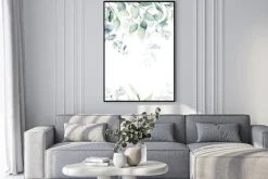 Plakat: Akwarela z liśćmi eukaliptusa