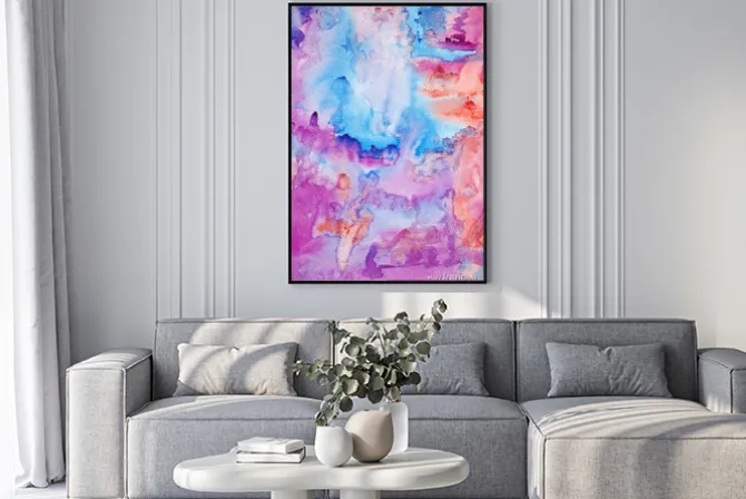 Plakat: Akwarele ręcznie malowane sztuki tło scrapbooking