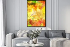 Plakat: Akwarele tła z liści jesienią