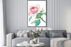 Plakat: Akwarele wiosennych kwiatów samodzielnie na białym tle