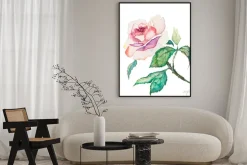 Plakat: Akwarele wiosennych kwiatów samodzielnie na białym tle