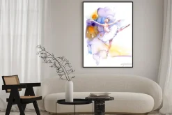 Plakat: Akwarelowa tańcząca baletnica