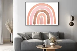Plakat: Akwarelowa tęcza w pastelowych kolorach