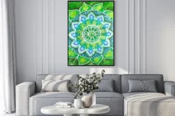 Plakat: Akwarelowa zielona mandala