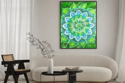 Plakat: Akwarelowa zielona mandala