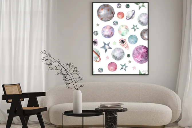 Plakat: Akwarelowe ciała niebieskie