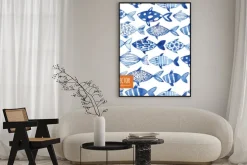 Plakat: Akwarelowy deseń w ryby