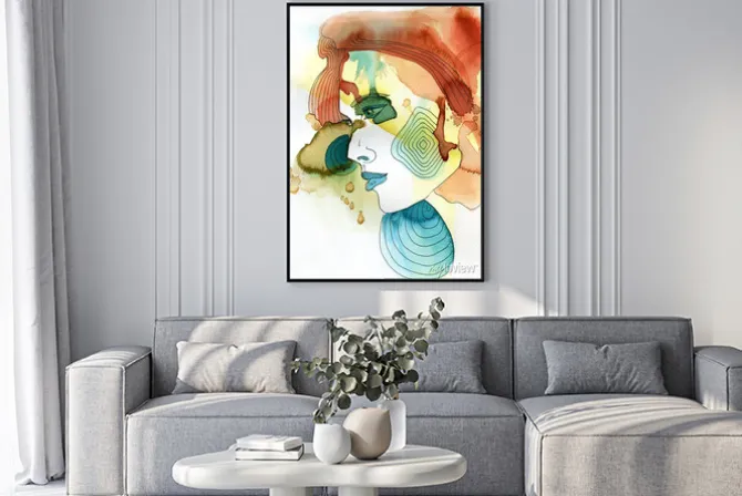 Plakat: Akwarelowy portret kobiety