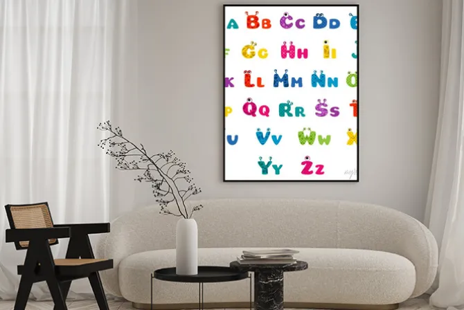 Plakat: Alfabet cartoon potwór