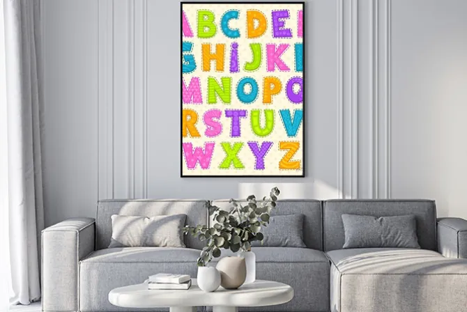 Plakat: Alfabet cute zabawna dziecinny