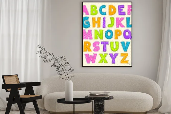 Plakat: Alfabet cute zabawna dziecinny