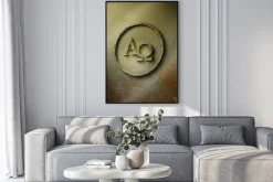 Plakat: Alpha omega - siegel - verwittert