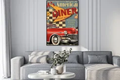 Plakat: American diner vintage poster.