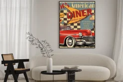 Plakat: American diner vintage poster.