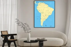 Plakat: Ameryka południowa mapa - bardzo szczegółowe ilustracji wektorowych.