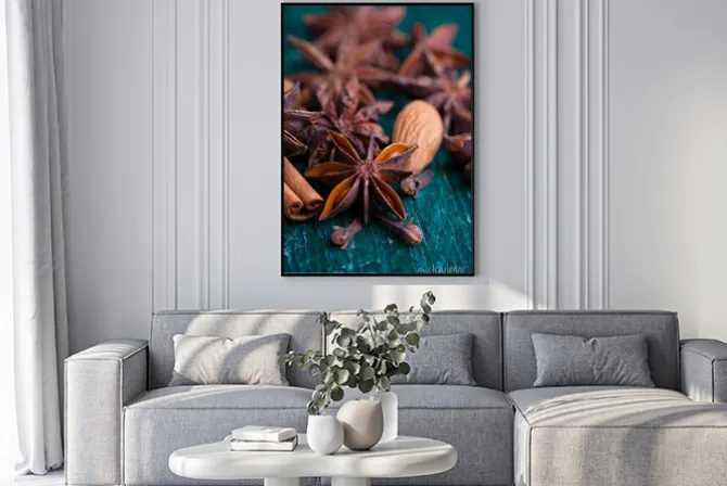 Plakat: Anyż gwiazdkowy, cynamon, goździki i migdały