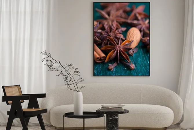 Plakat: Anyż gwiazdkowy, cynamon, goździki i migdały