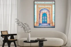 Plakat: Architektura w azji niebieskie drzwi